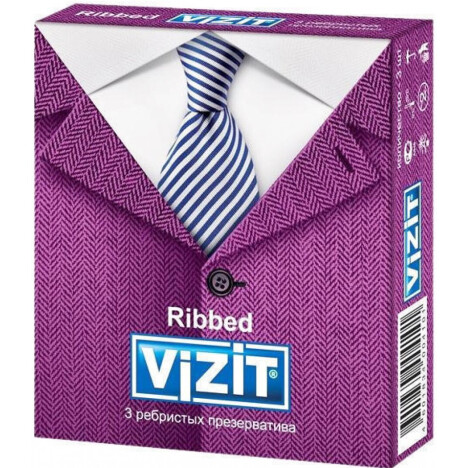 Презервативы ВИЗИТ ребристые №3 Ribbed Производитель: Малазия